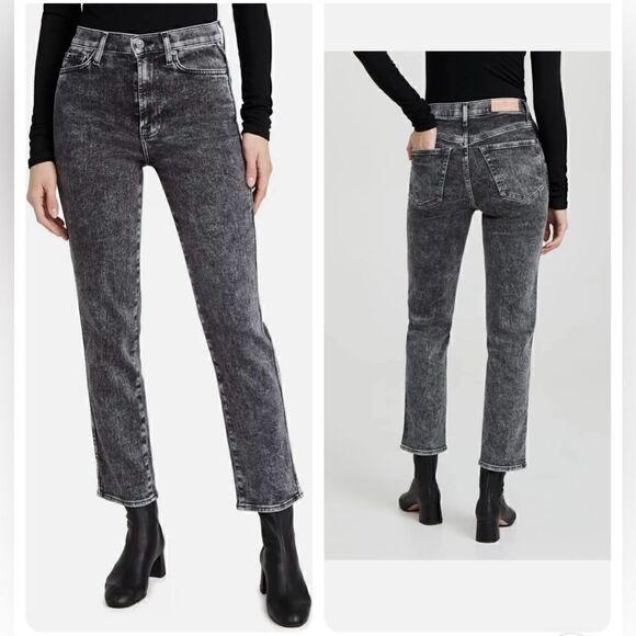 7 For All Mankind Luxe Vintage Felix High Waist Cropped Straight Jeans Size 30 - Picture 1 of 15